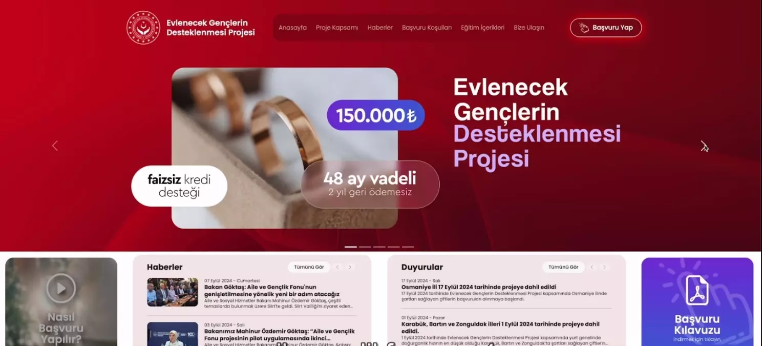 Evlilik Kredisi için Yeni Site