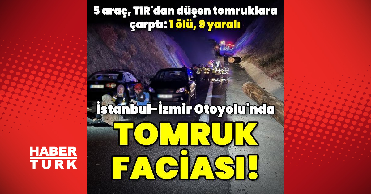 İstanbul-İzmir Otoyolu’nda tomruk faciası: 1 ölü, 9 yaralı