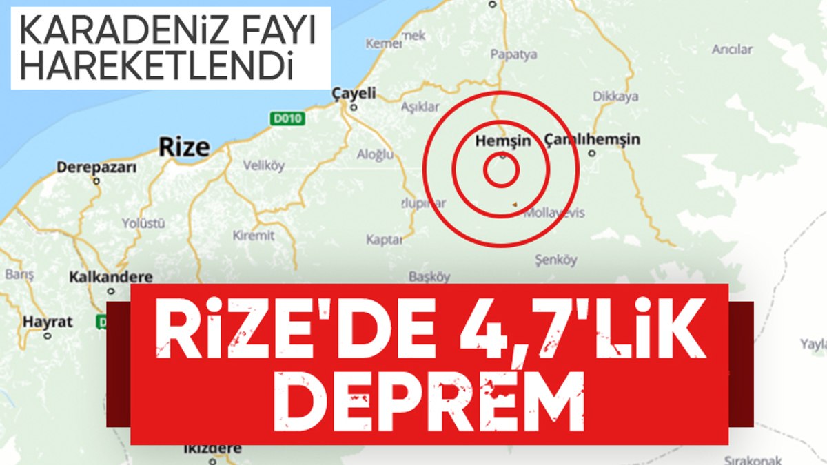 SON DAKİKA: Rize’de deprem meydana geldi